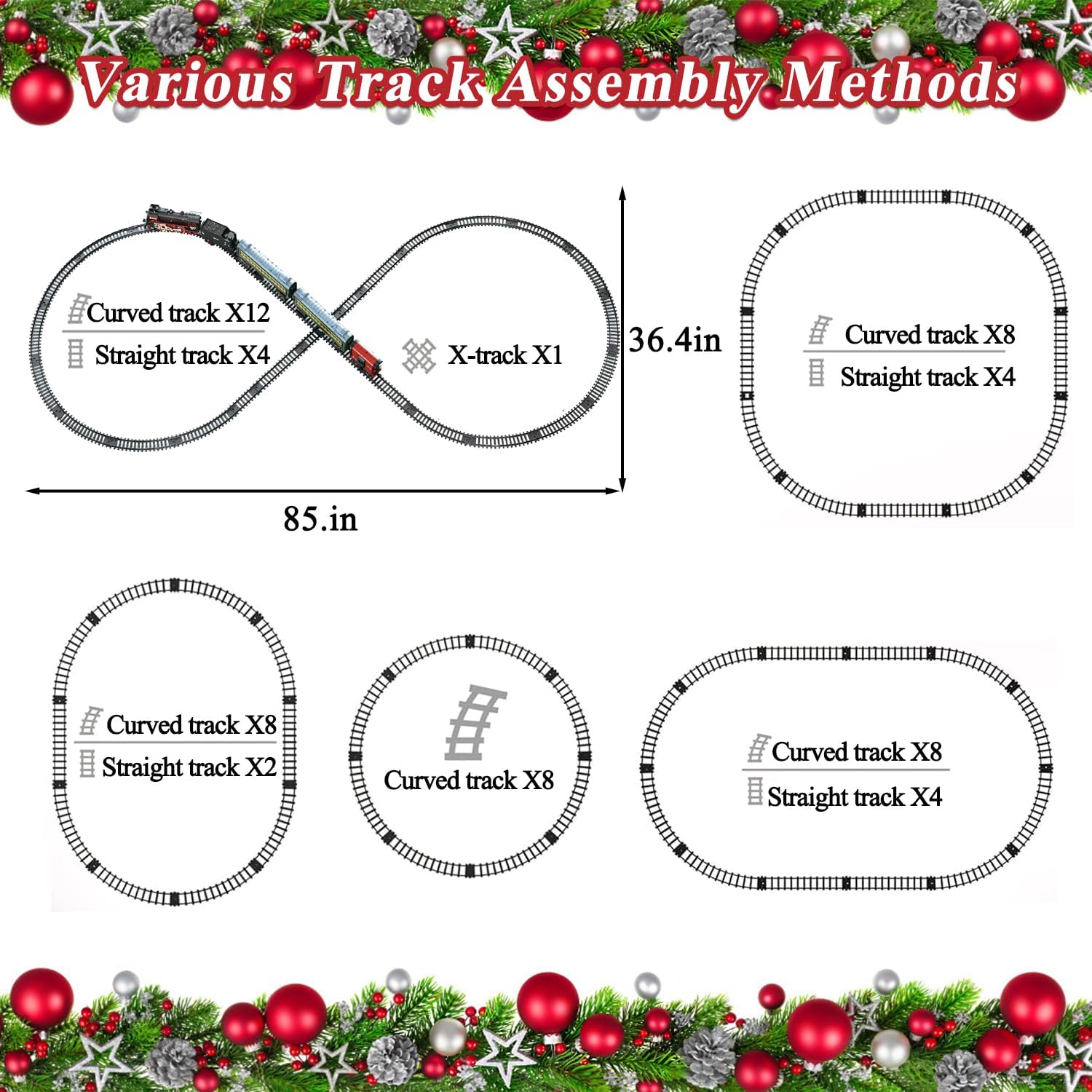 Holy Fun DIY Train Track Set with Steam Smoke