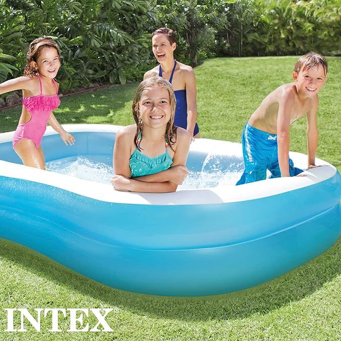 Intex Inflatable Rectangle Shaped Swimming Pool 6ft 6in x 4ft 9in x 1ft 5in