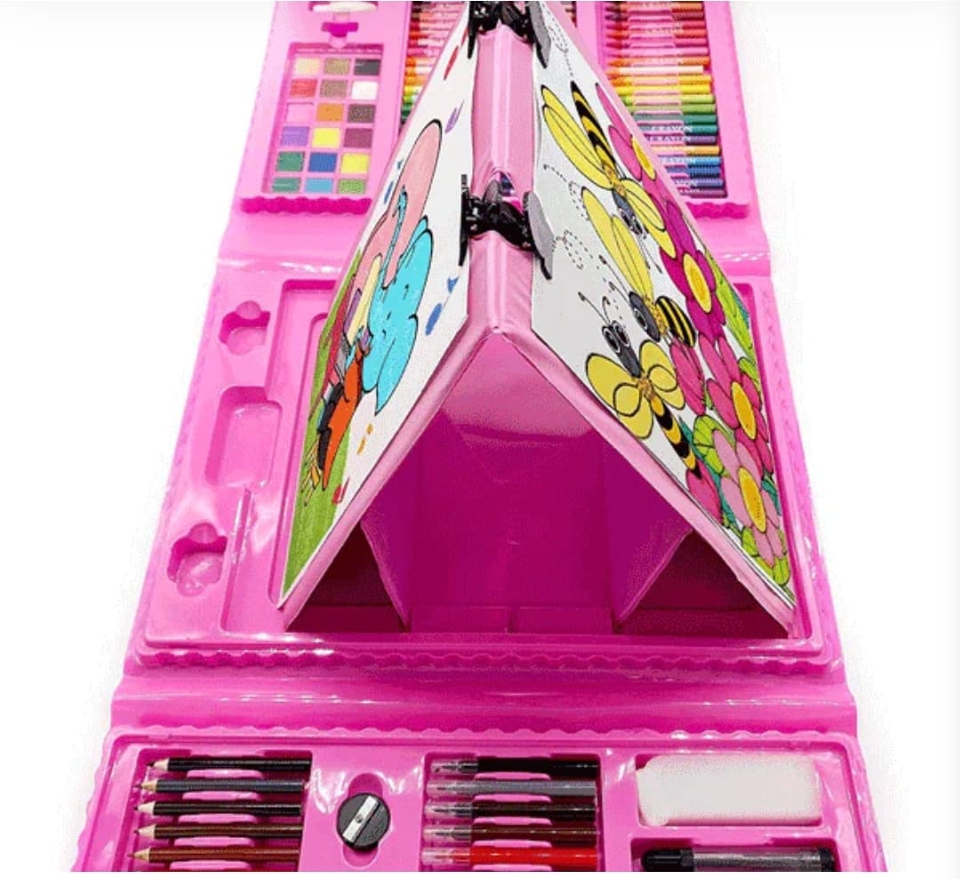 208Pcs Super Mega Art & Drawing Set | Cool Color & Paint Kit For Kids