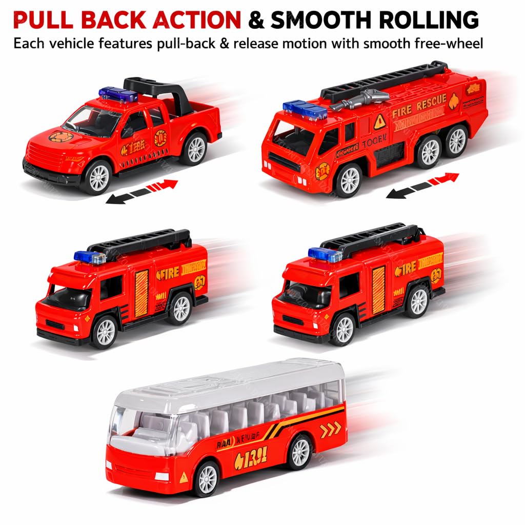 6-Piece Die-Cast Emergency Rescue Vehicle Set