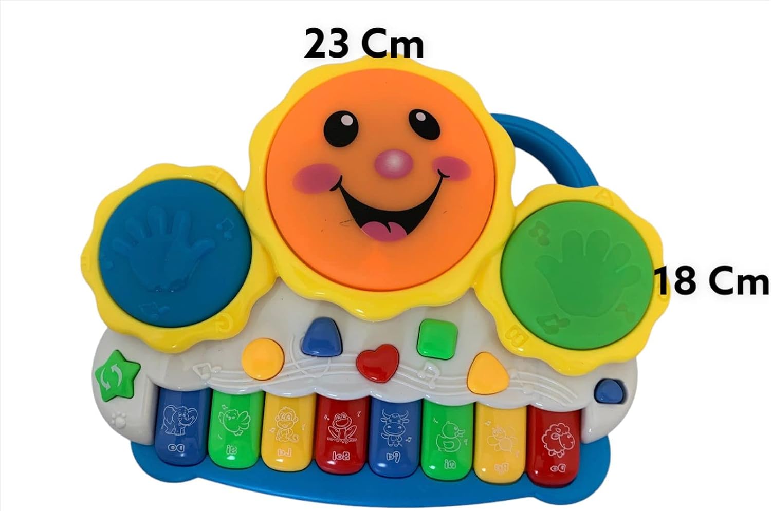 2-in-1 Kids Drum Set & Piano with Lights & Sounds