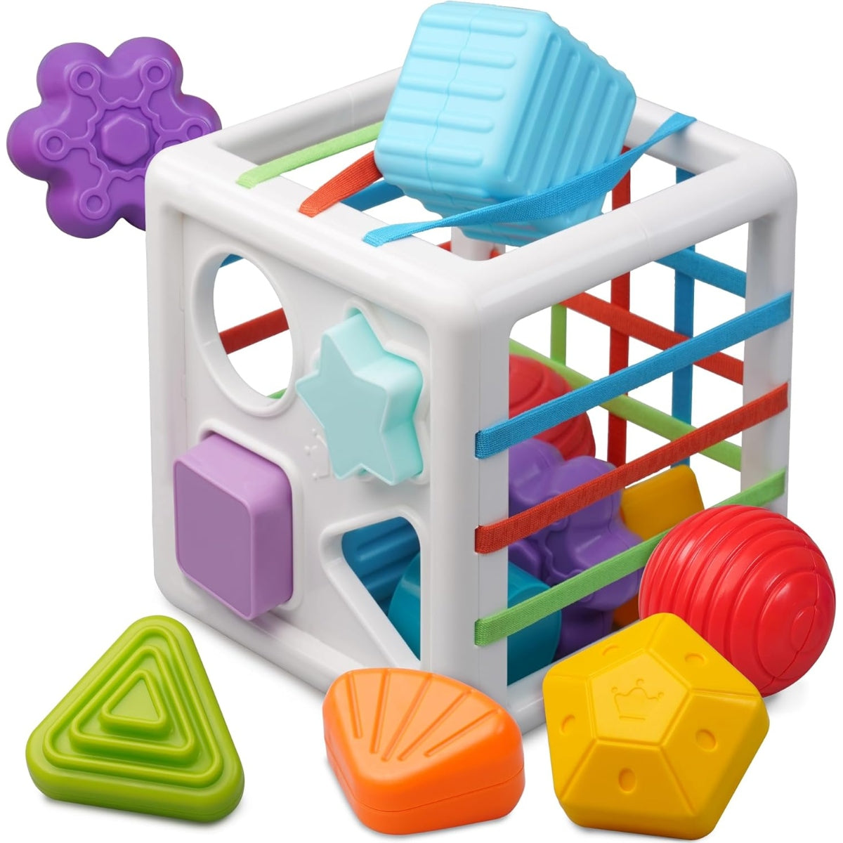 Huanger Shape Sorting Baby Toy with Sensory Blocks