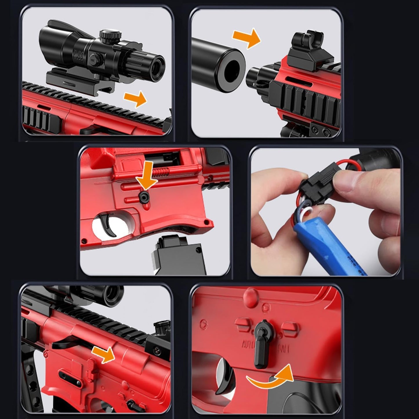 M416 Electric Gel Gun with Scope & Silencer