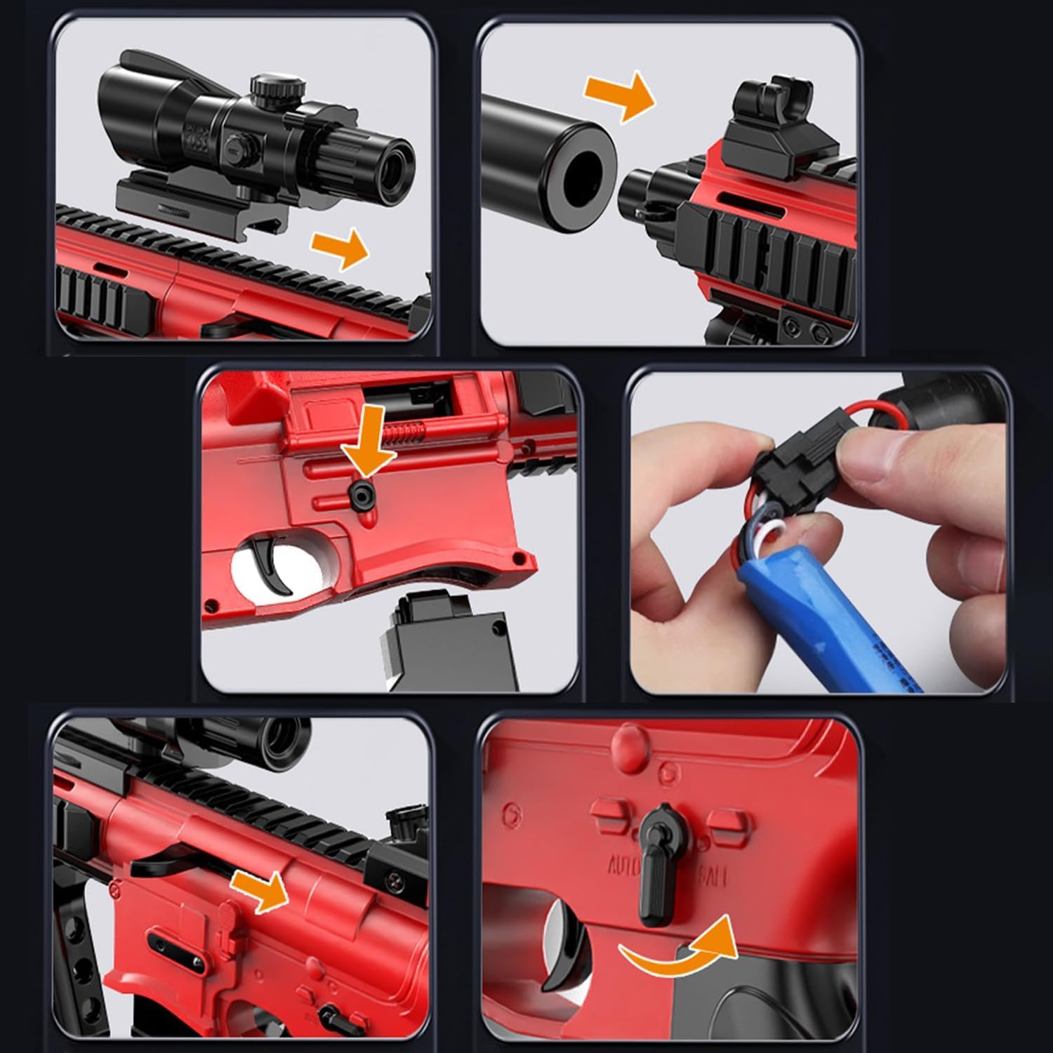 M416 Electric Gel Gun with Scope & Silencer
