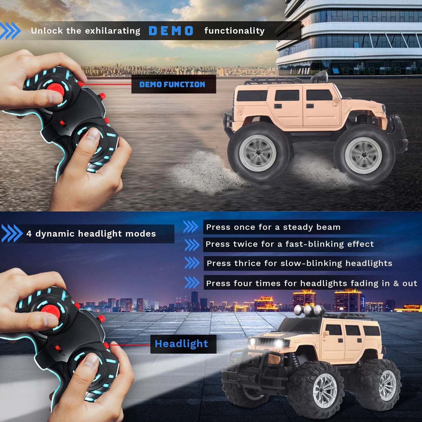 1:18 Offroader RC Truck with Smoke Spray & Remote