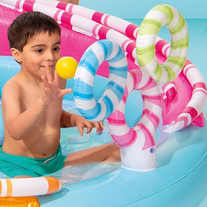 Intex Inflatable Candy Themed Pool For Kids 5ft 5in x 5ft 5in x 4ft