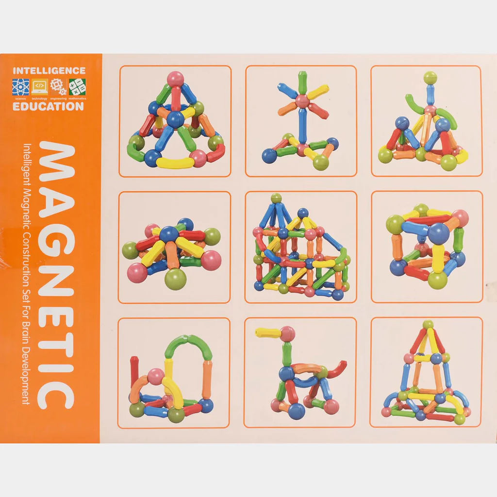 64-Piece Magnetic Rod and Balls Construction Set