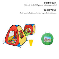 3 in 1 Pop Up Portable Tunnel & Tent Playset For Kids | Roleplay & Pretend Play Toy