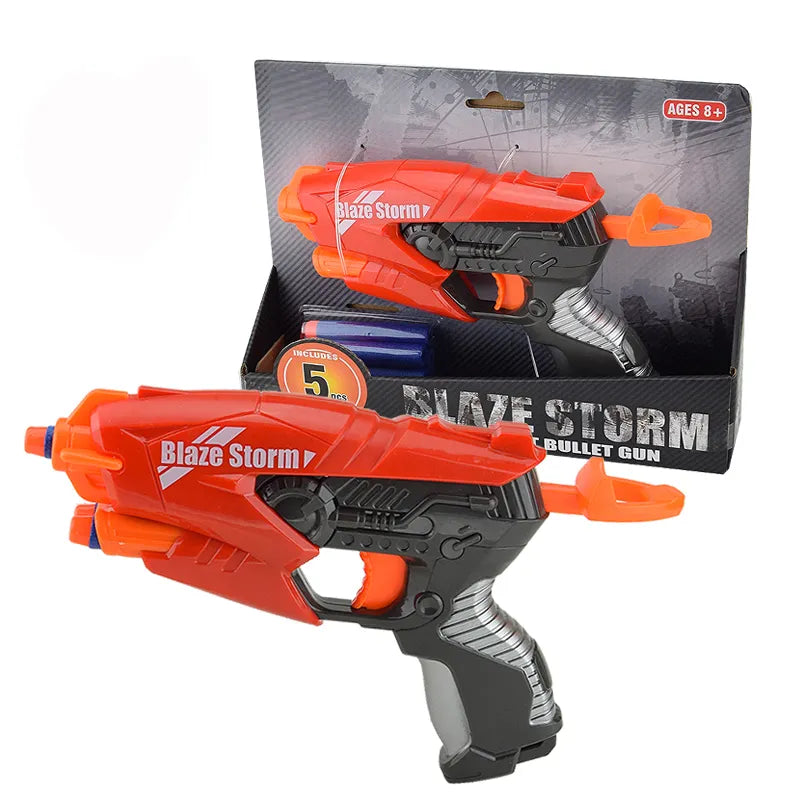 Small Toy Gun With 5 Pcs Of Small Soft Foam Bullets 