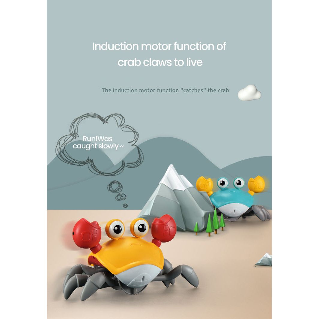 Dancing & Crawling Crab Toy With Motion Sensor & Interactive Music For Toddlers