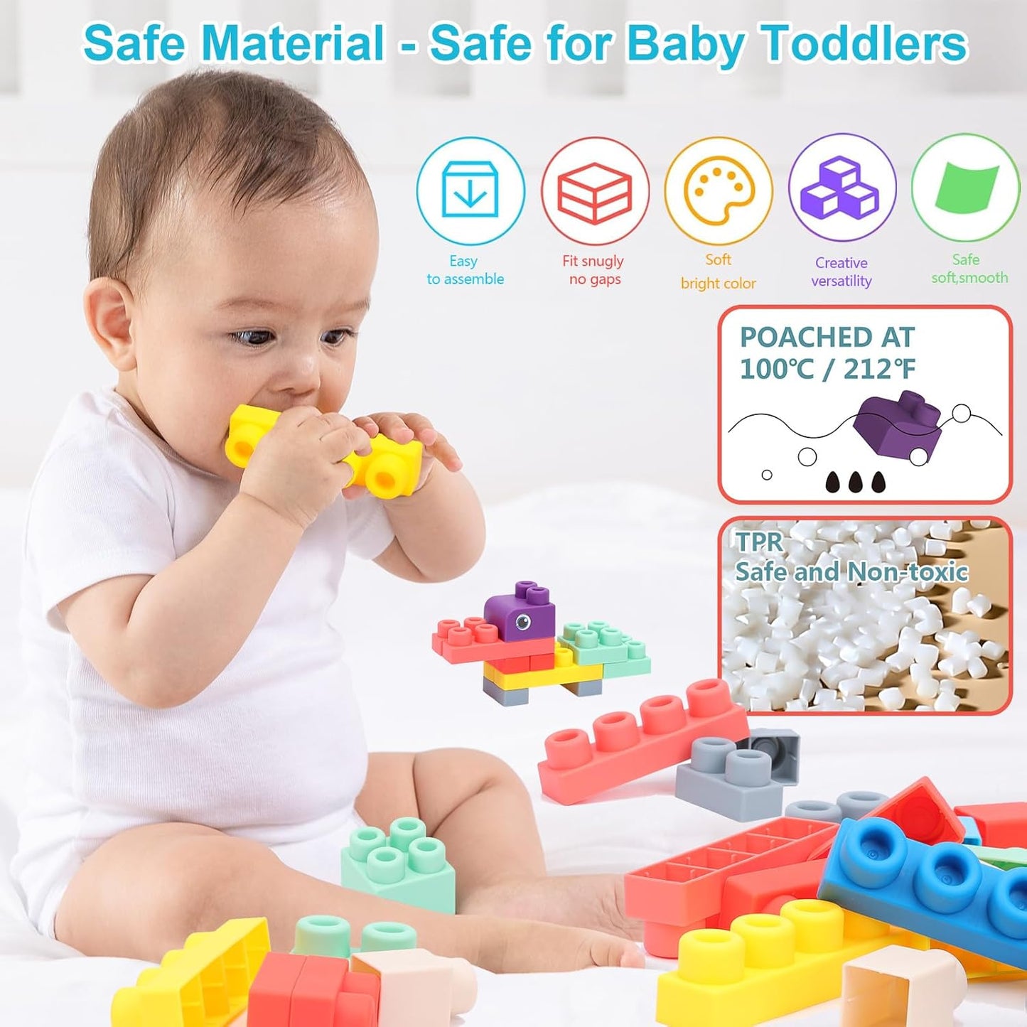 Animal DIY Building Block Set with 26 Soft Blocks