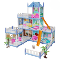 7-Room Doll House Playset with Mini Dolls, Furniture & LED