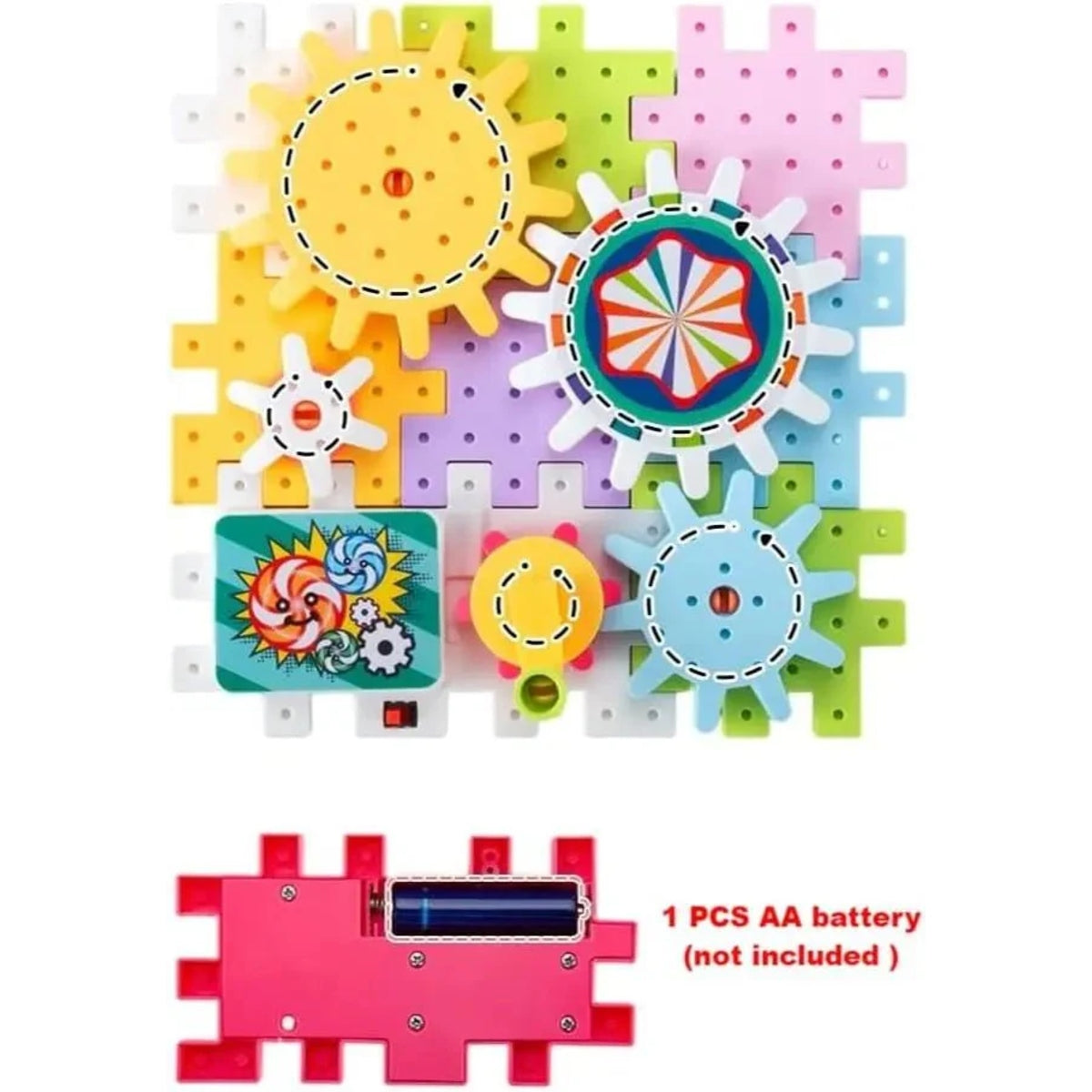 83-Piece DIY Electric Building Block Set with Gears