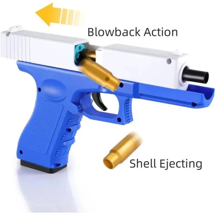 Glock Realistic Shell Ejection Gun | Soft & Warm Bullets With Silencer