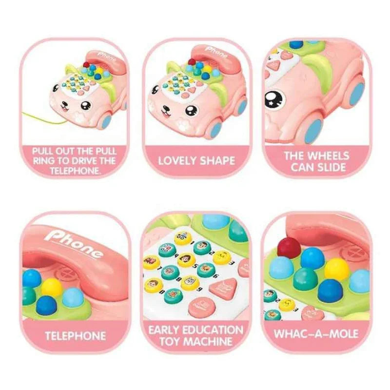 2-in-1 Musical Learning Phone Car Toy for Toddlers