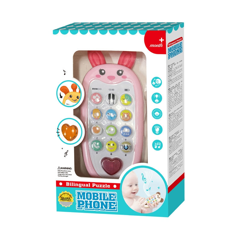 Bunny Themed Enlightenment Toy Phone for Toddlers with Music