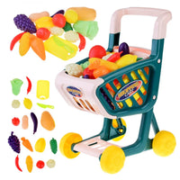 Supermarket Shopping Cart Set with 32 Play Pieces