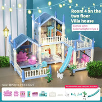 4 Rooms Doll House Villa Set | Dream Home DIY Doll house