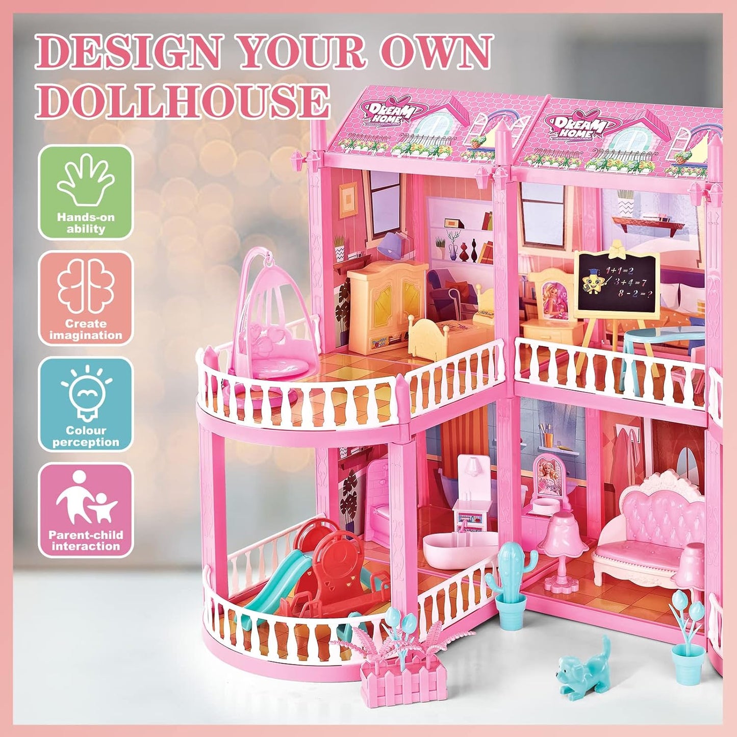 Castle Dream Home DIY | 150 Pcs Doll House For Girls