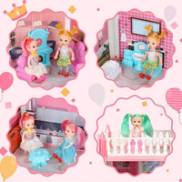 5 Rooms Doll House Villa Playset for Kids | Pretend Play Toy