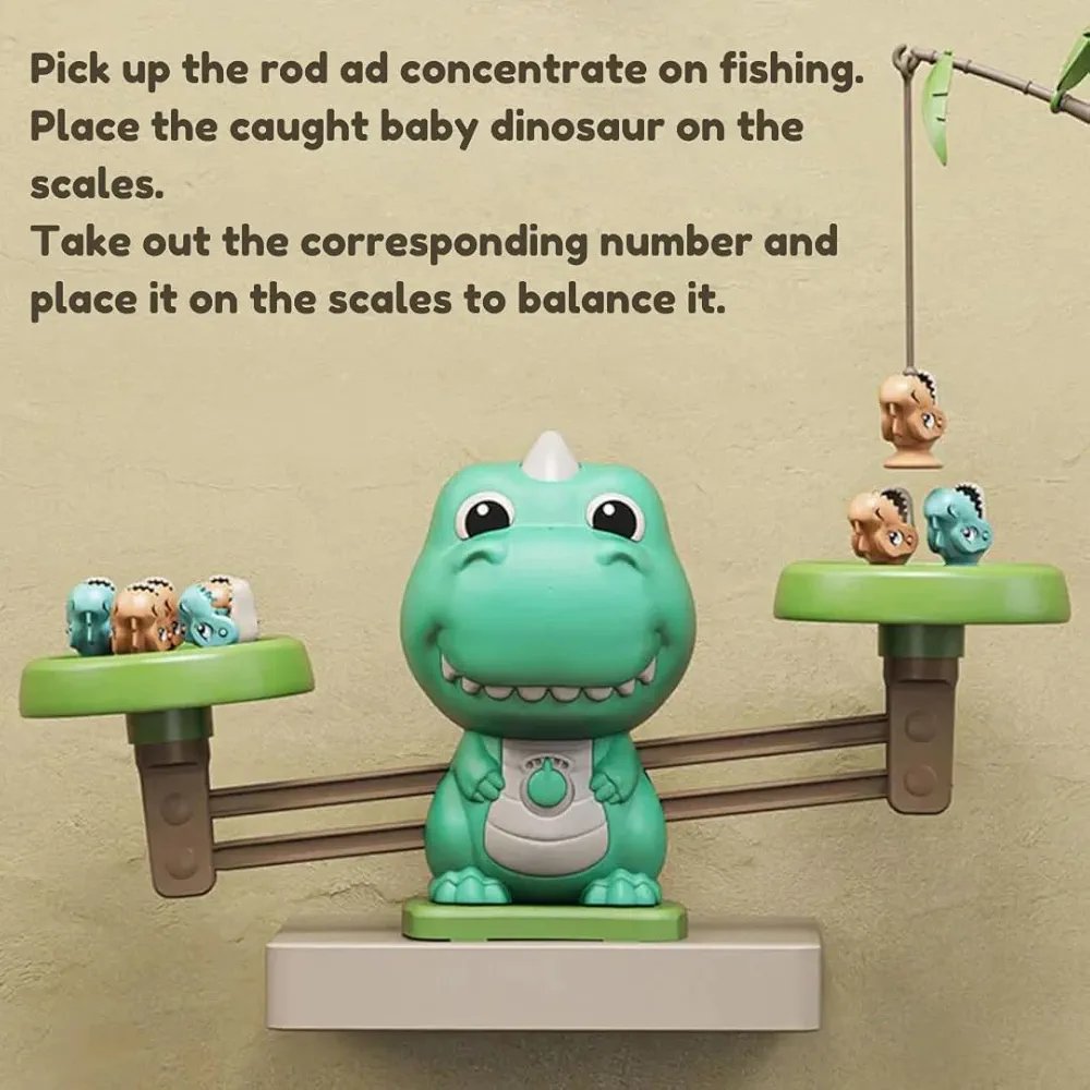 2-in-1 Dinosaur Themed Fishing & Libra Toy | Educational Toy
