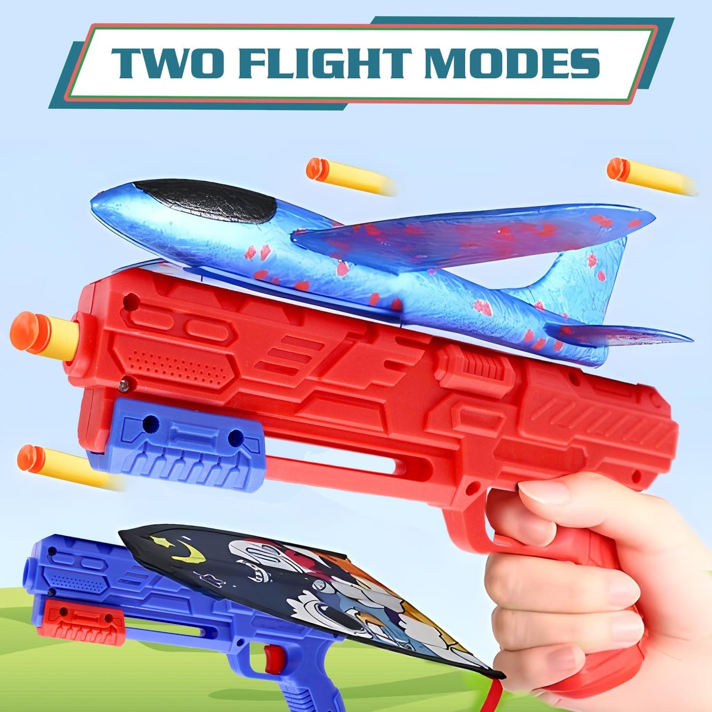Rocket Shooting Gun | 2in1 Plane & Soft Foam Bullet Shooting Gun