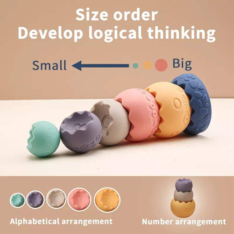 Baby Sensory Balls | Soft Silicone Stacking Teething Toys