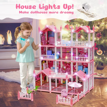 4 Storey Doll House With LED Lights