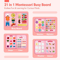 Learning Montessori Book | Hahaland 8 Pages Multi Functional Educational Book | Interactive Busy Book