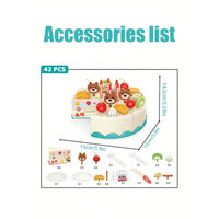 42-Piece Cake Kitchen Playset with Sliceable Food