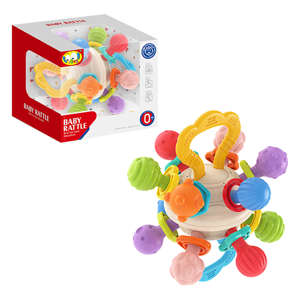 Huanger Baby Rattle Teether Ball | Soft Silicone Toy