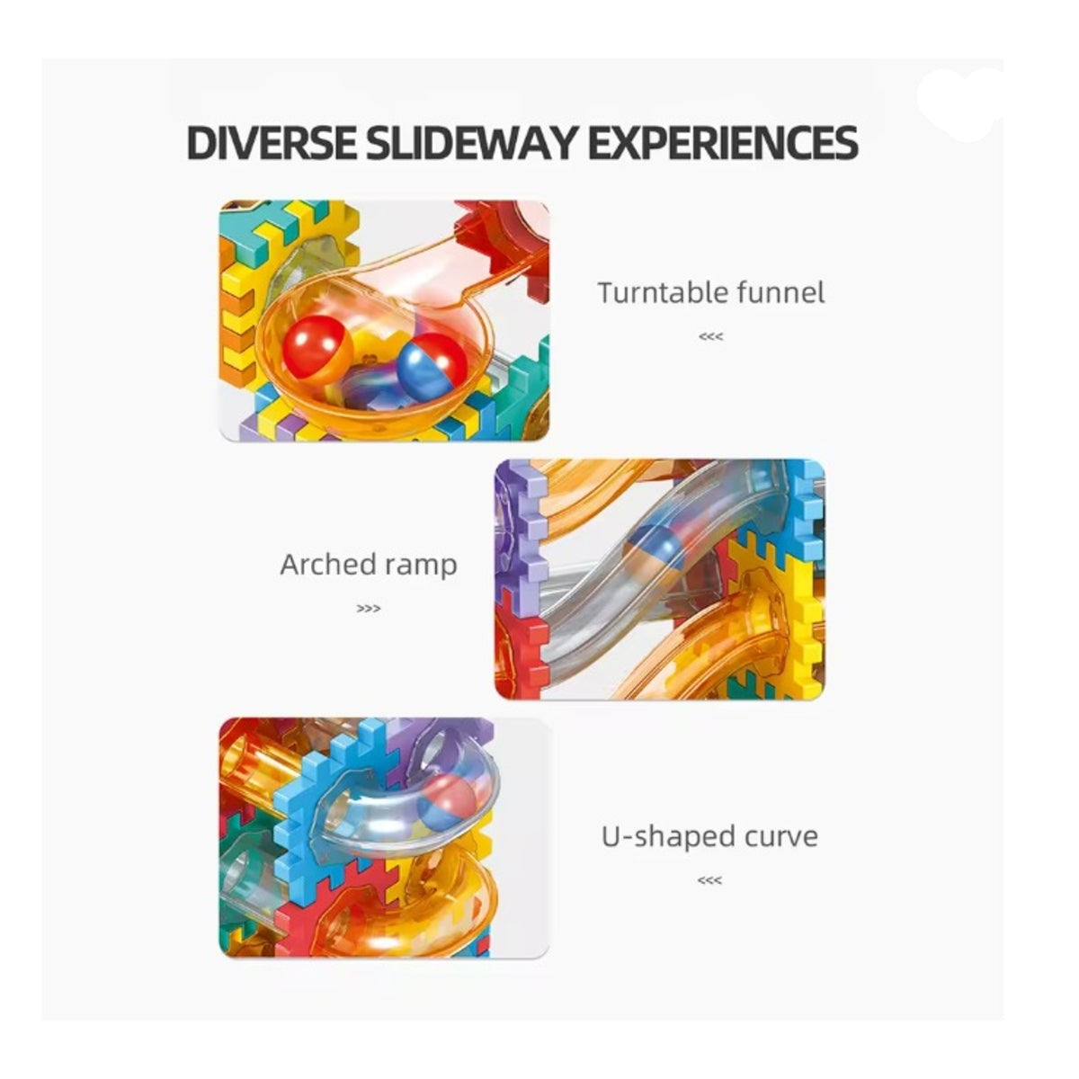 125-Piece DIY Pipeline Marble Track Set