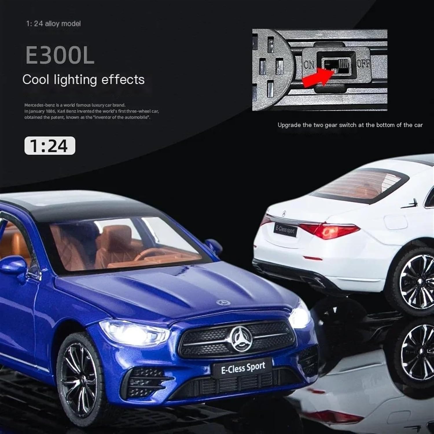 1:24 Die-Cast Mercedes-Benz E300L with Lights