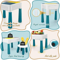 3-in-1 Activity LEGO-Compatible Table with Chair