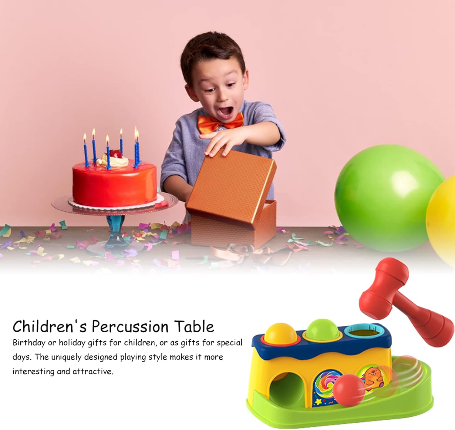 Huanger Knock Ball Slide Toy with Hammer