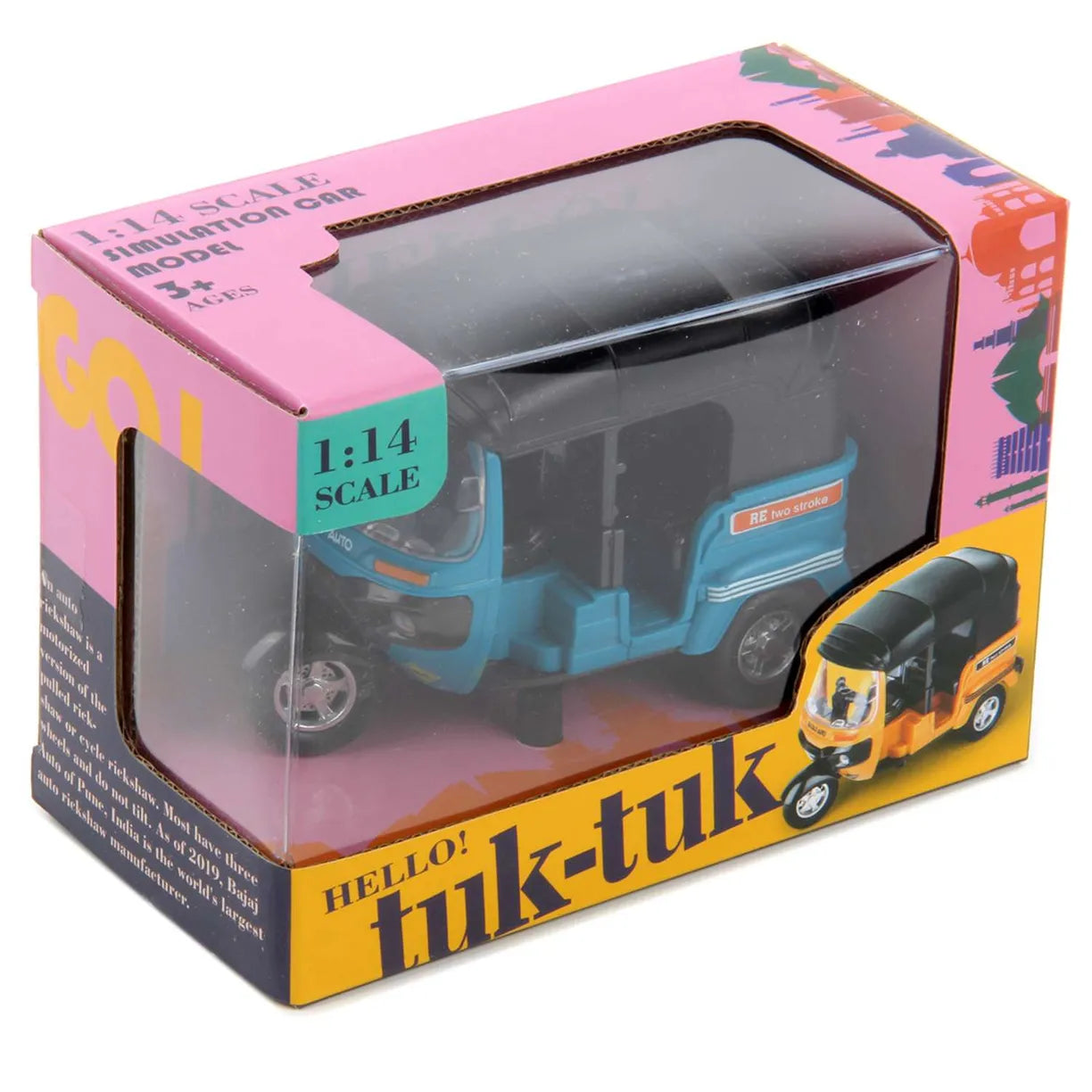 Plastic Wheel Hello Tuk Tuk | 1-14 Scale Auto Rickshaw