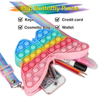 Butterfly Pop It Purse | Fidgety Purse For Girls | Hello Kitty Bag