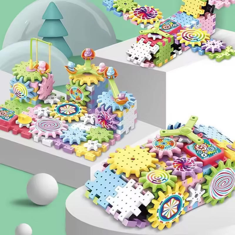 165-Piece DIY Electric Building Block Set with Gears