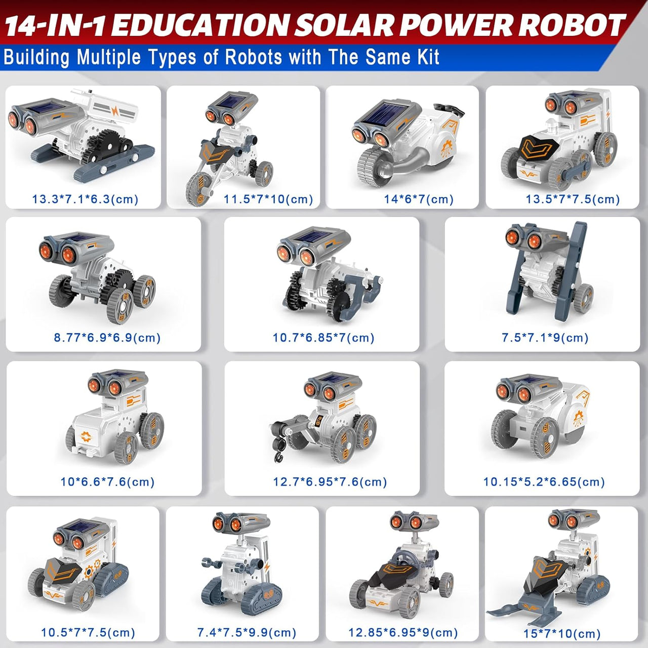 Solar Robot Creation Kit | 14in1 Powered By Sun Robot | DIY STEM 14in1 Robot