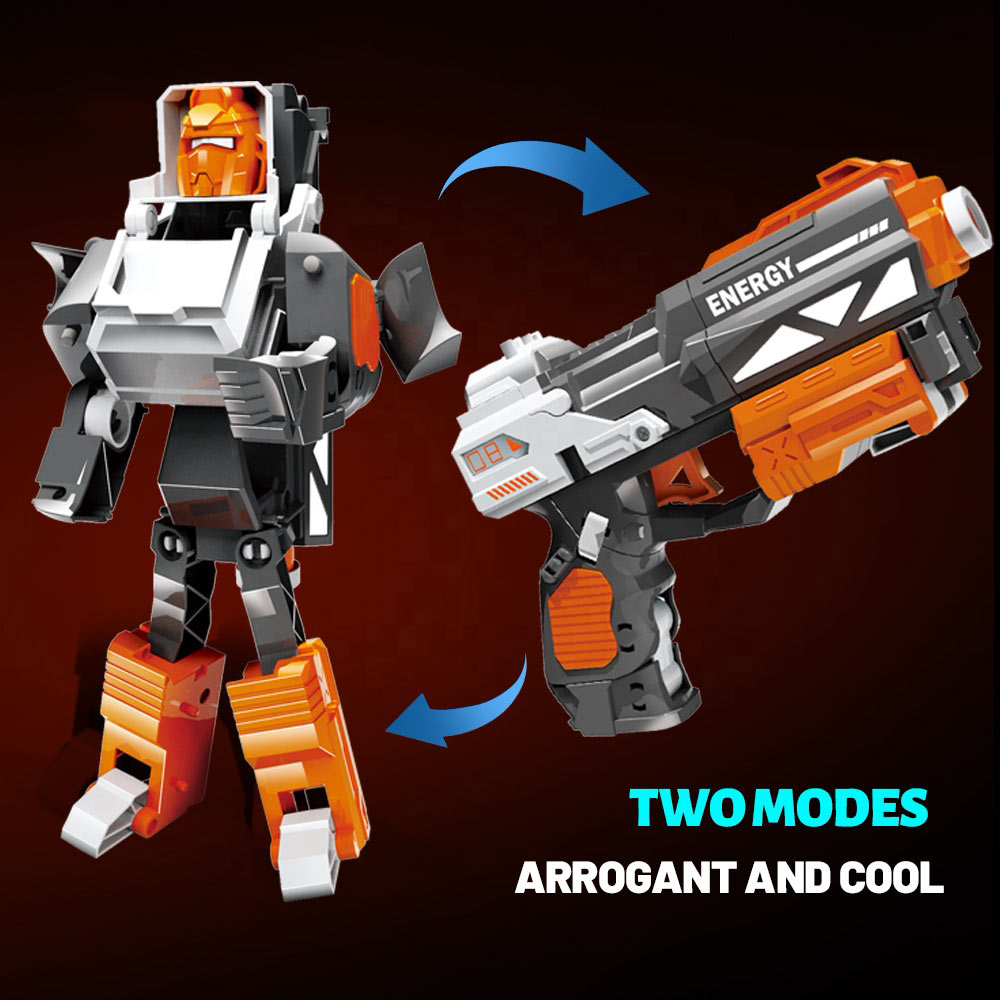 2-IN-1 Nerf Gun & Robot With Soft Bullets Toy For Kids