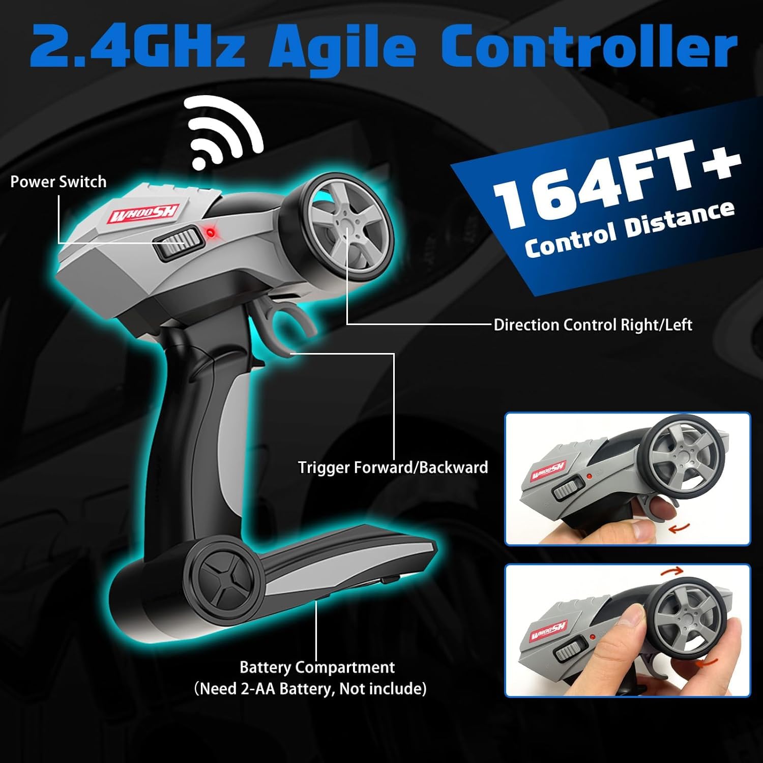 2.4GHz RC Drift Racing Car with Rechargeable Battery & LED