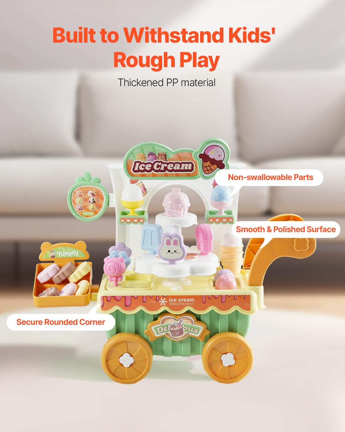 VEVOR H376A Ice Cream Trolley Playset for Kids