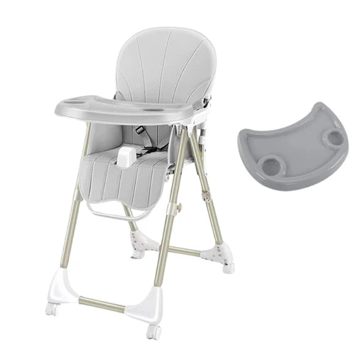 Foldable Baby Eating High Chair | 4 Colors With 4 Wheels & Seat Belt