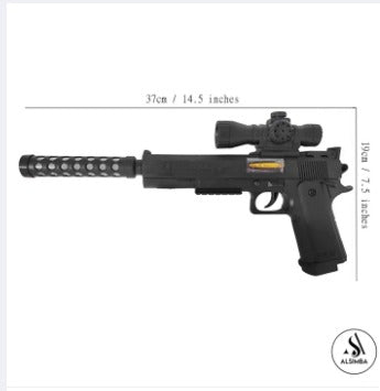 Electric Music Toy Gun with LED Lights, Vibration & Scope