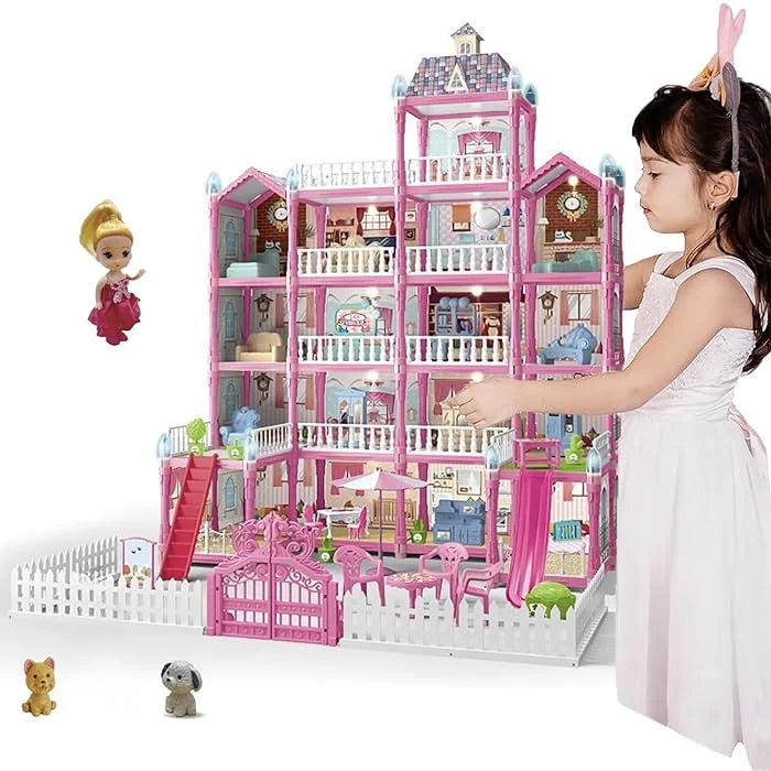 379PCS DIY Doll House Villa 5-Storey 17-Room Playset