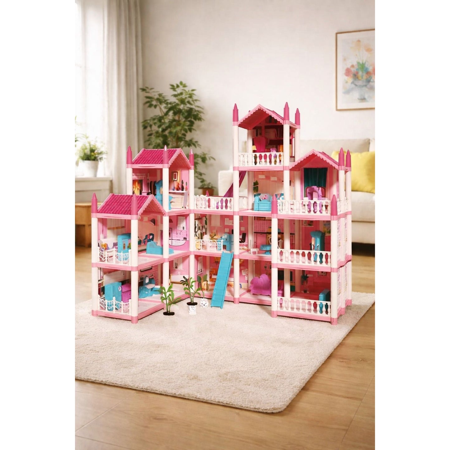 16-Room DIY Doll House Villa Playset for Girls with Accessories