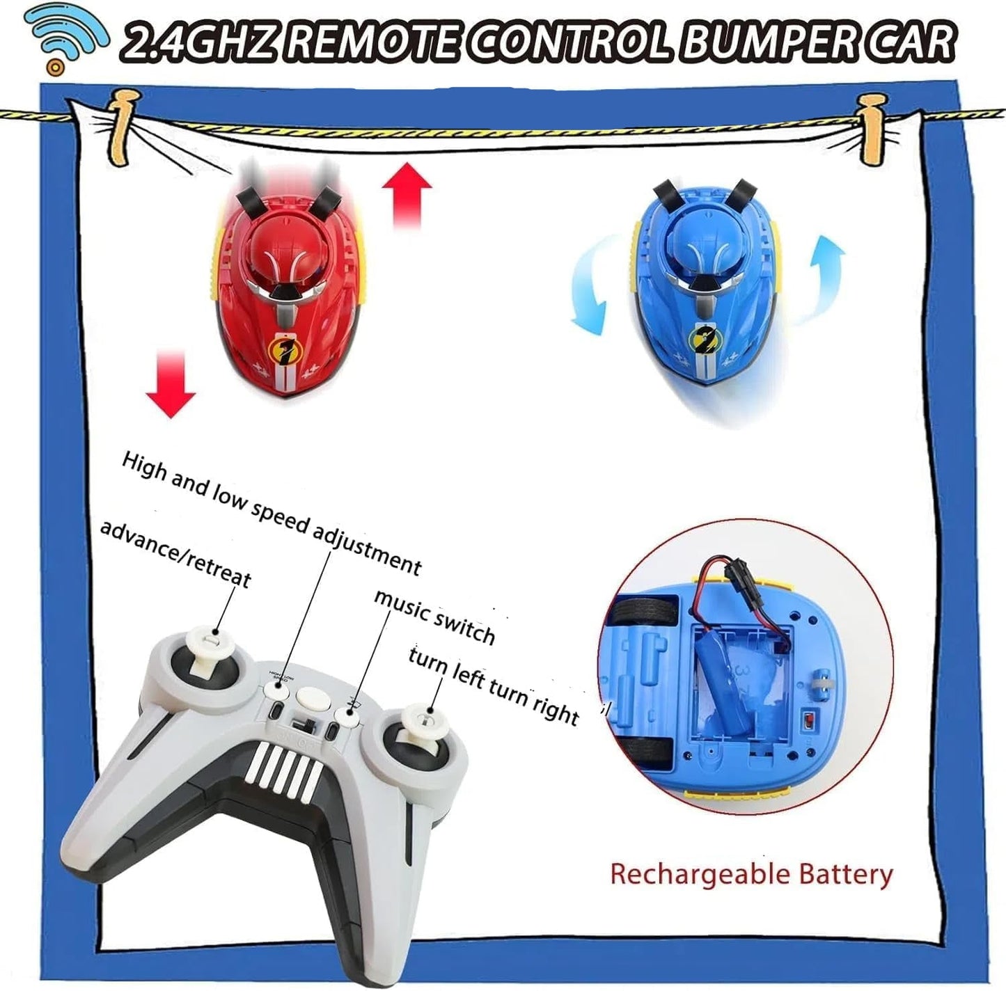RC Battle Bumper Car Set with Ejecting Driver