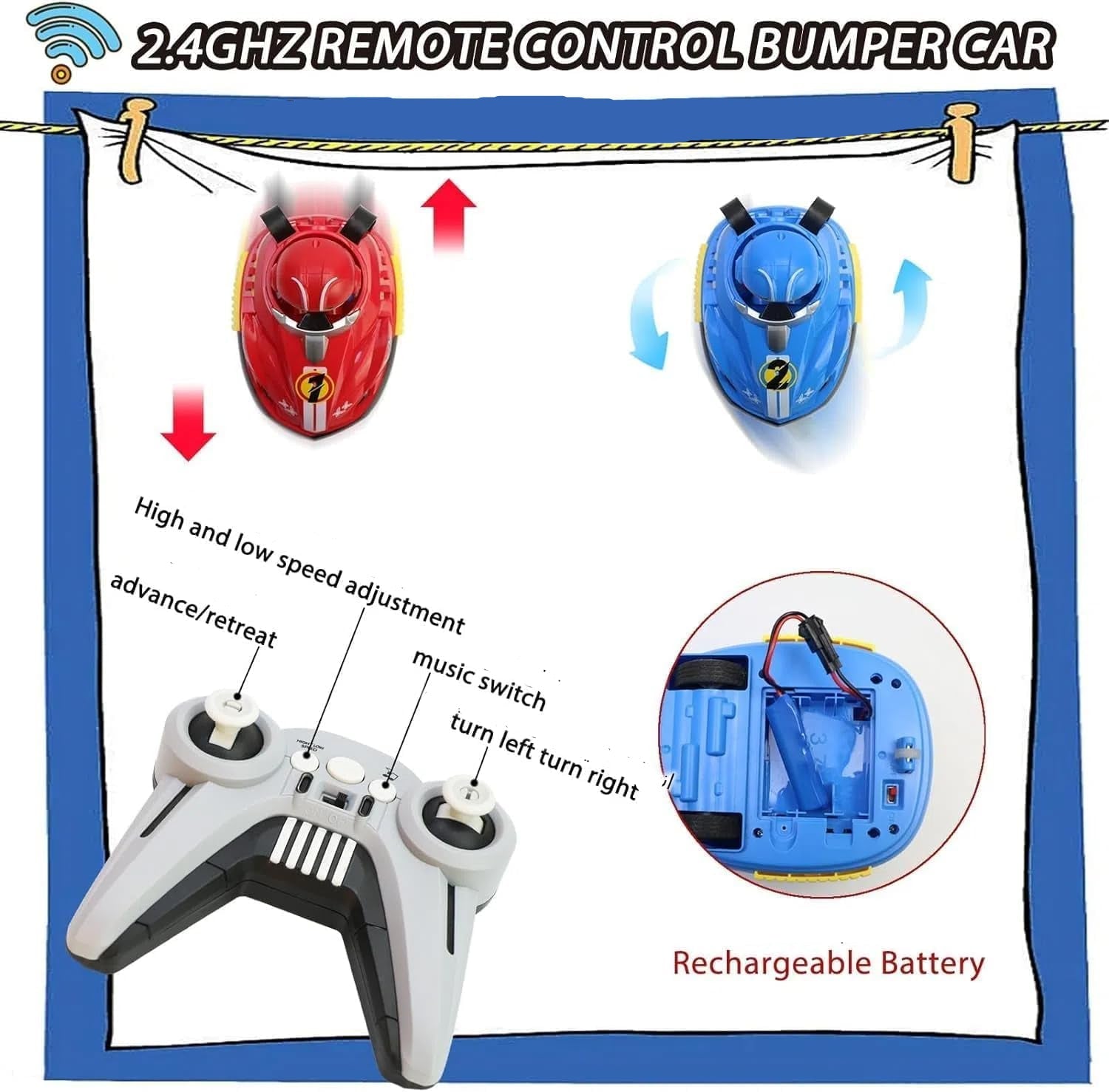 RC Battle Bumper Car Set with Ejecting Driver