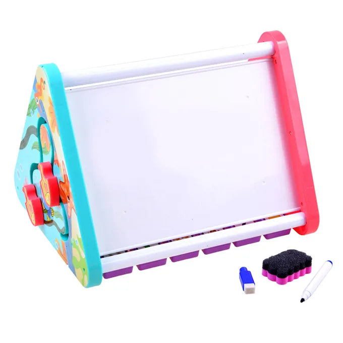 5-in-1 Learning Shelf with Drawing Board & Blocks