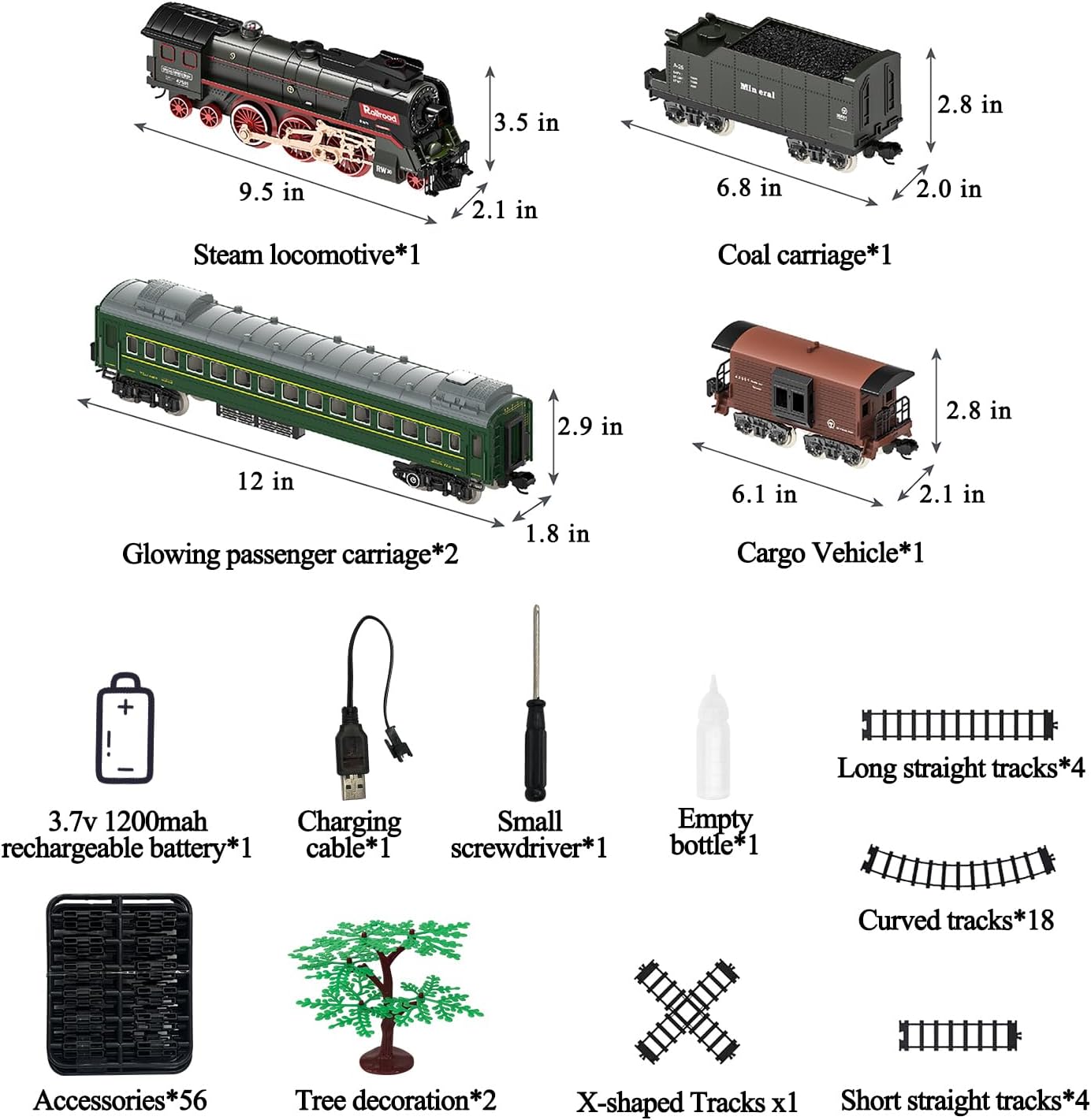 Holy Fun DIY Train Track Set with Steam Smoke